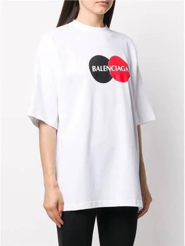 Luxury Balenciaga Logo Print Oversized Short Sleeve T-Shirt White