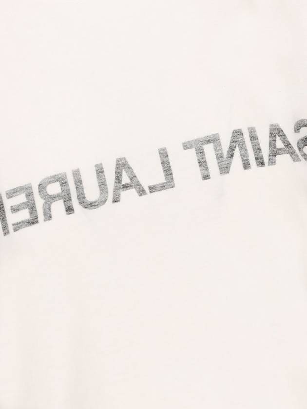 Luxury Saint Laurent Reverse Short Sleeve T-Shirt Nature Et Noir