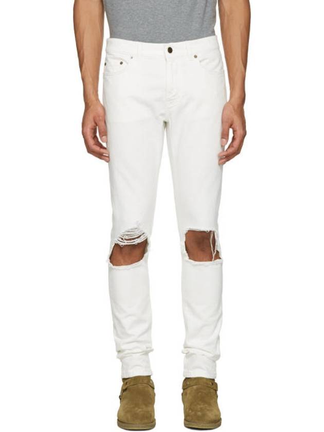 Luxury Saint Laurent Moufa Skinny Jean White