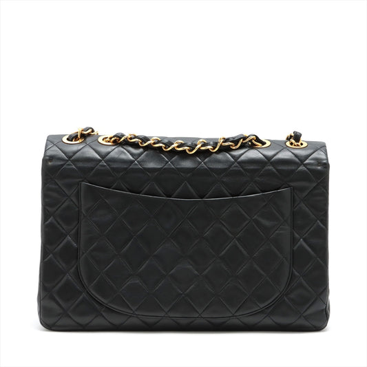 CHANEL DECAMATRASSE 34 MAXI RUMSKIN Single Flap Double Chain Bag Black G  A58601 Gold Tools Nonede Noise