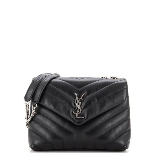 Luxury Saint Laurent Loulou Shoulder Bag Matelasse Chevron Leather Small