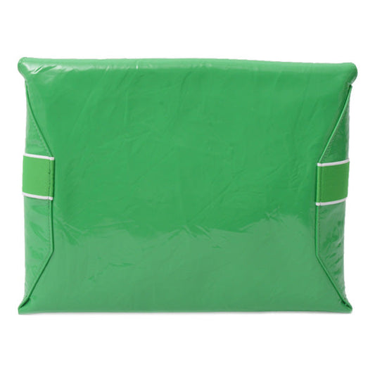 Luxury Bottega Veneta Green Enamel Clutch Bag