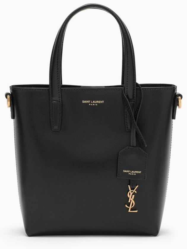 Luxury Saint Laurent Toy Small Leather Shopping Box Tote Bag Black