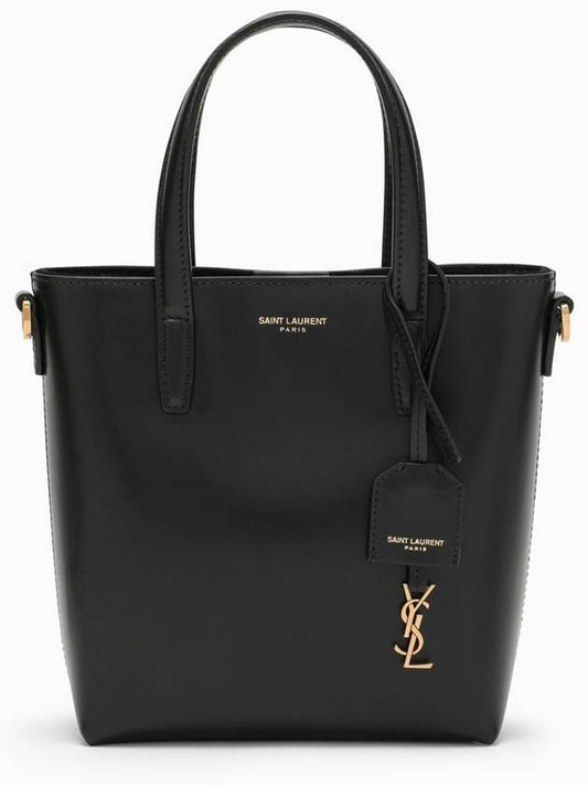 Luxury Saint Laurent Toy Small Leather Shopping Box Tote Bag Black