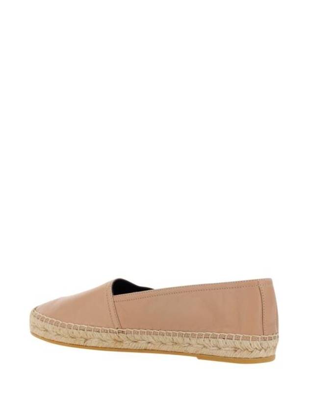 Luxury Saint Laurent Women's Monogram Leather Espadrilles Pink