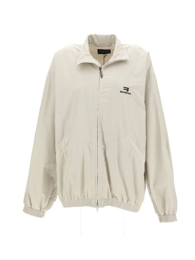 Luxury Balenciaga Logo Technical Track Jacket Beige