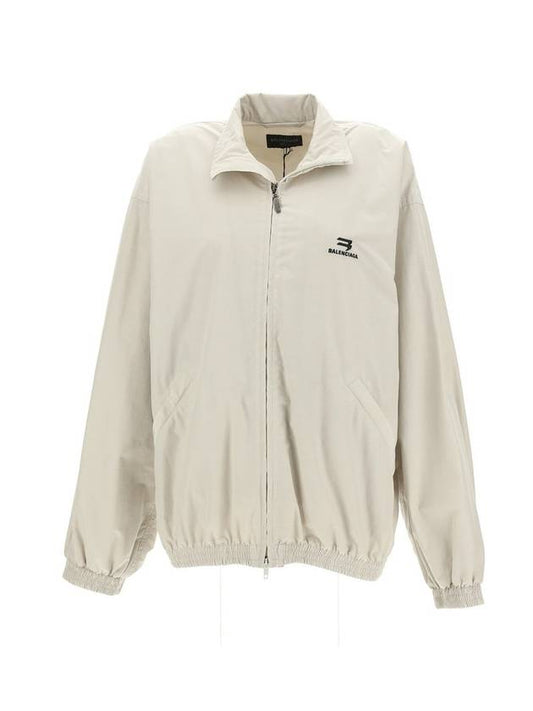 Luxury Balenciaga Logo Technical Track Jacket Beige