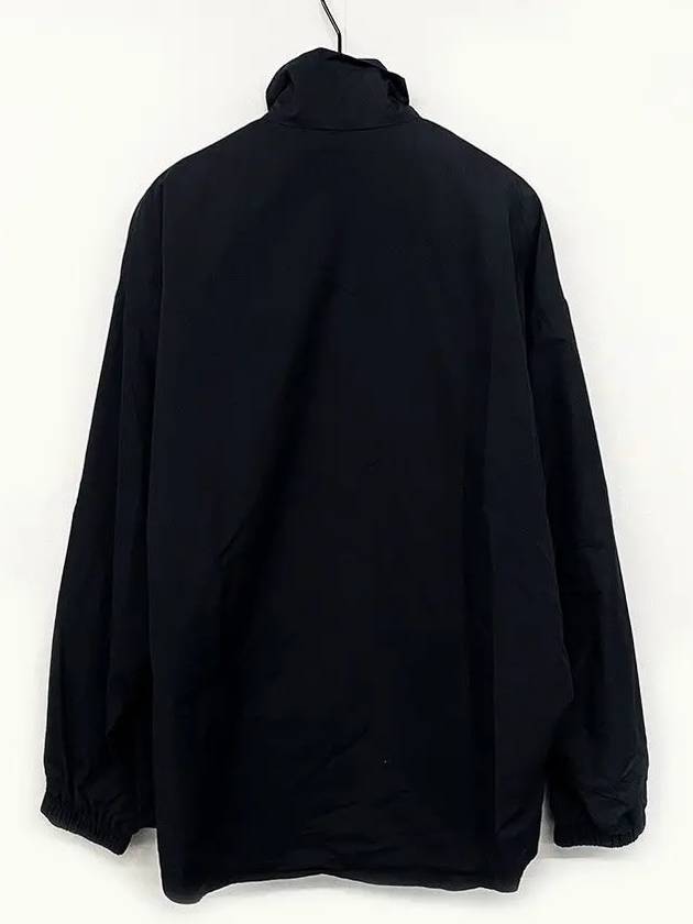 Luxury Balenciaga High Neck Logo Zip-up Jacket Black