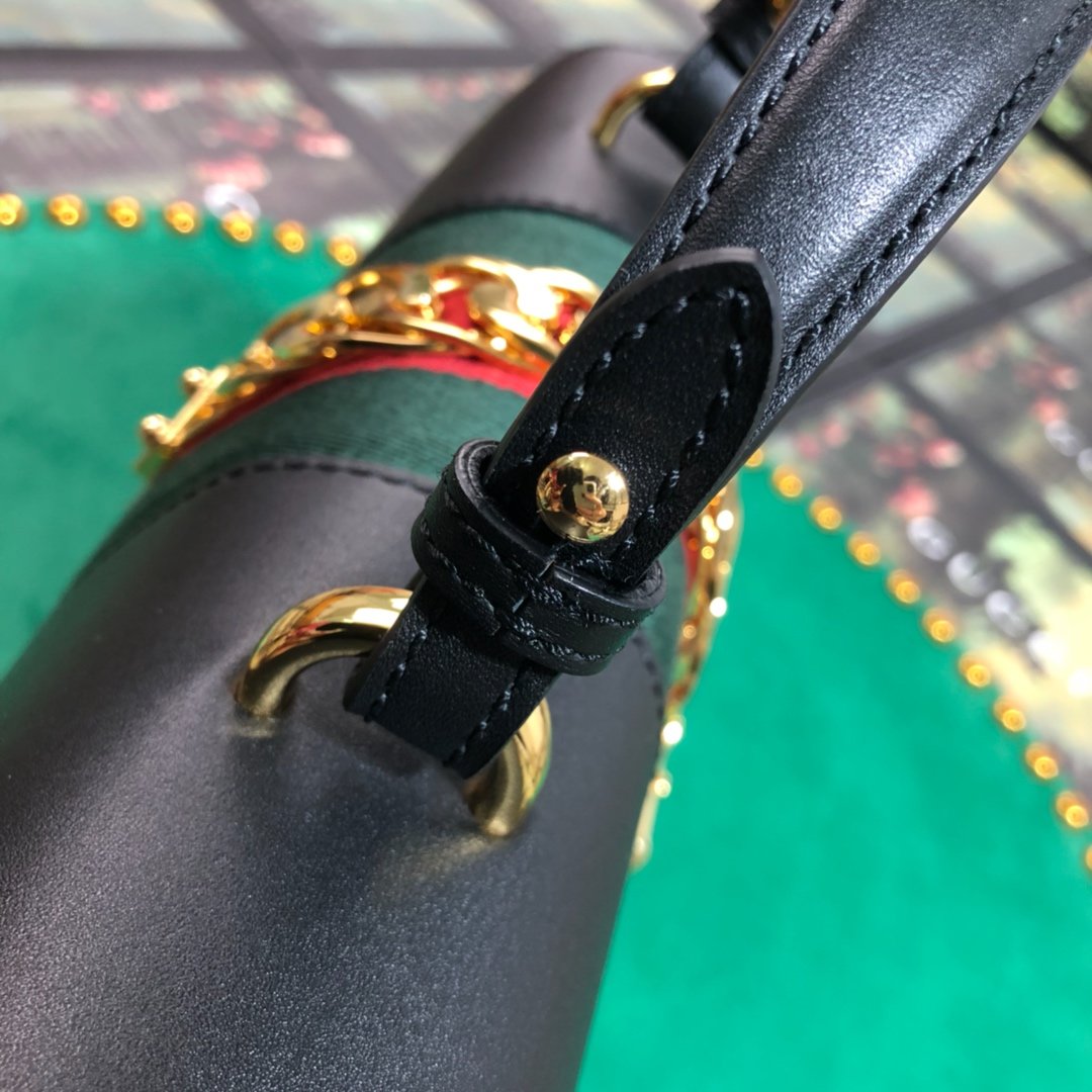 Luxury Gucci GG Sylvie Leather Medium Top Handle Bag