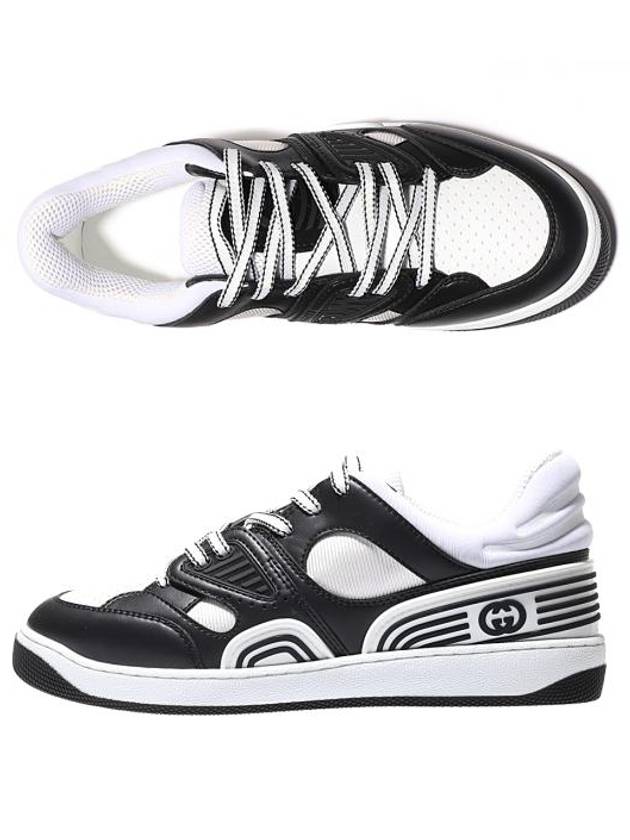 Luxury Gucci Trending 2025 Basket Two-Tone Low Top Sneakers Black White