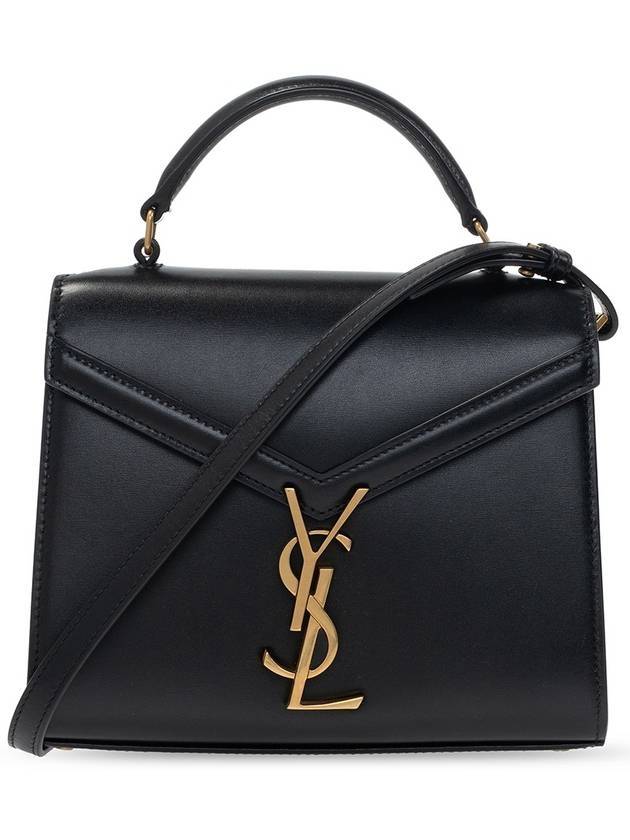 Luxury Saint Laurent Box Cassandre Mini Top Leather Tote Bag Black