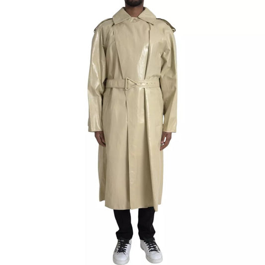 Luxury Bottega Veneta  Lambskin Leather Trench Coat Men's Jacket