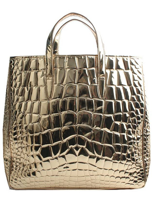 Luxury Saint Laurent Gold mirror wani pattern big shopper bag