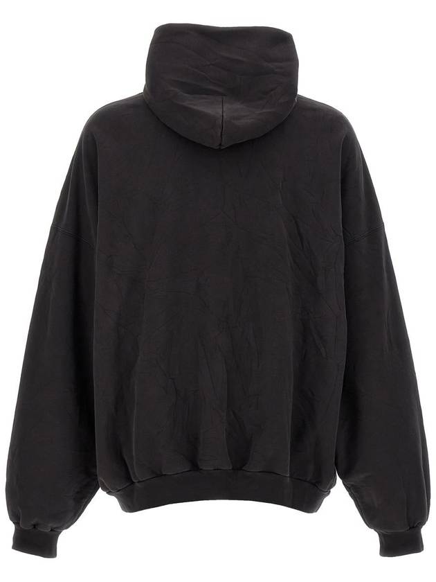 Luxury Balenciaga Paris Logo Print Hoodie Black