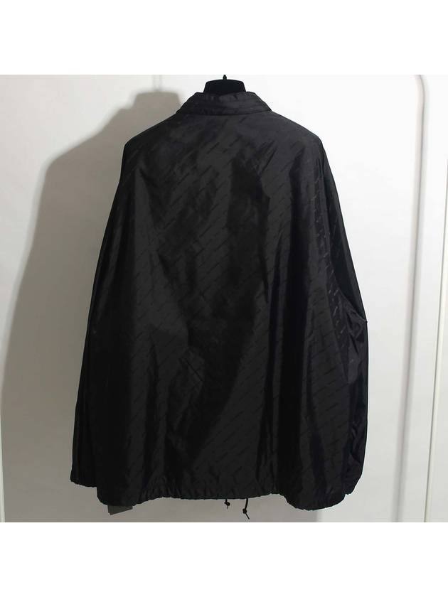 Luxury Balenciaga Men's All-Over Logo Rain Jacket Black