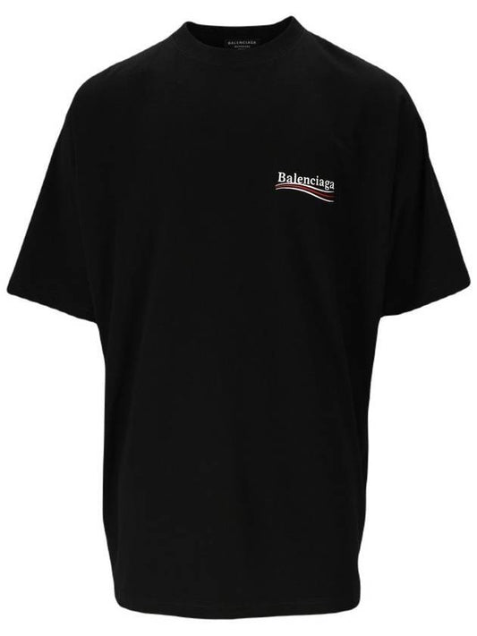 Luxury Balenciaga Political Campaign Large Fit Short Sleeve T-Shirt Black