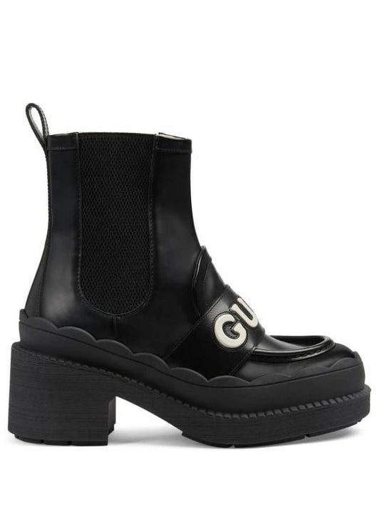 Luxury Gucci Trending 2025 Lettering Logo Leather Chelsea Boots Black