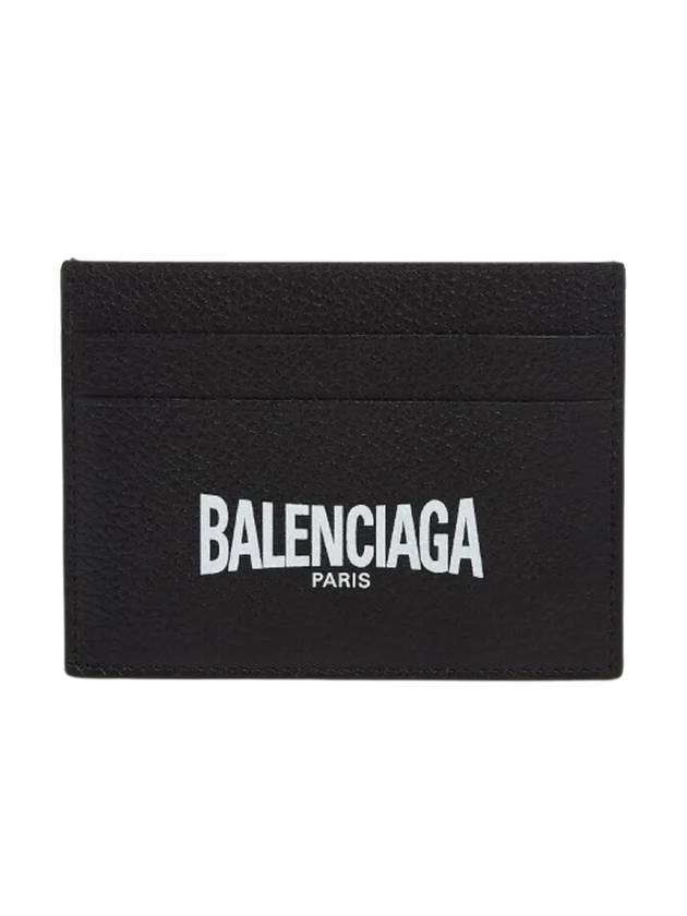 Luxury Balenciaga Logo Print Card Wallet Black