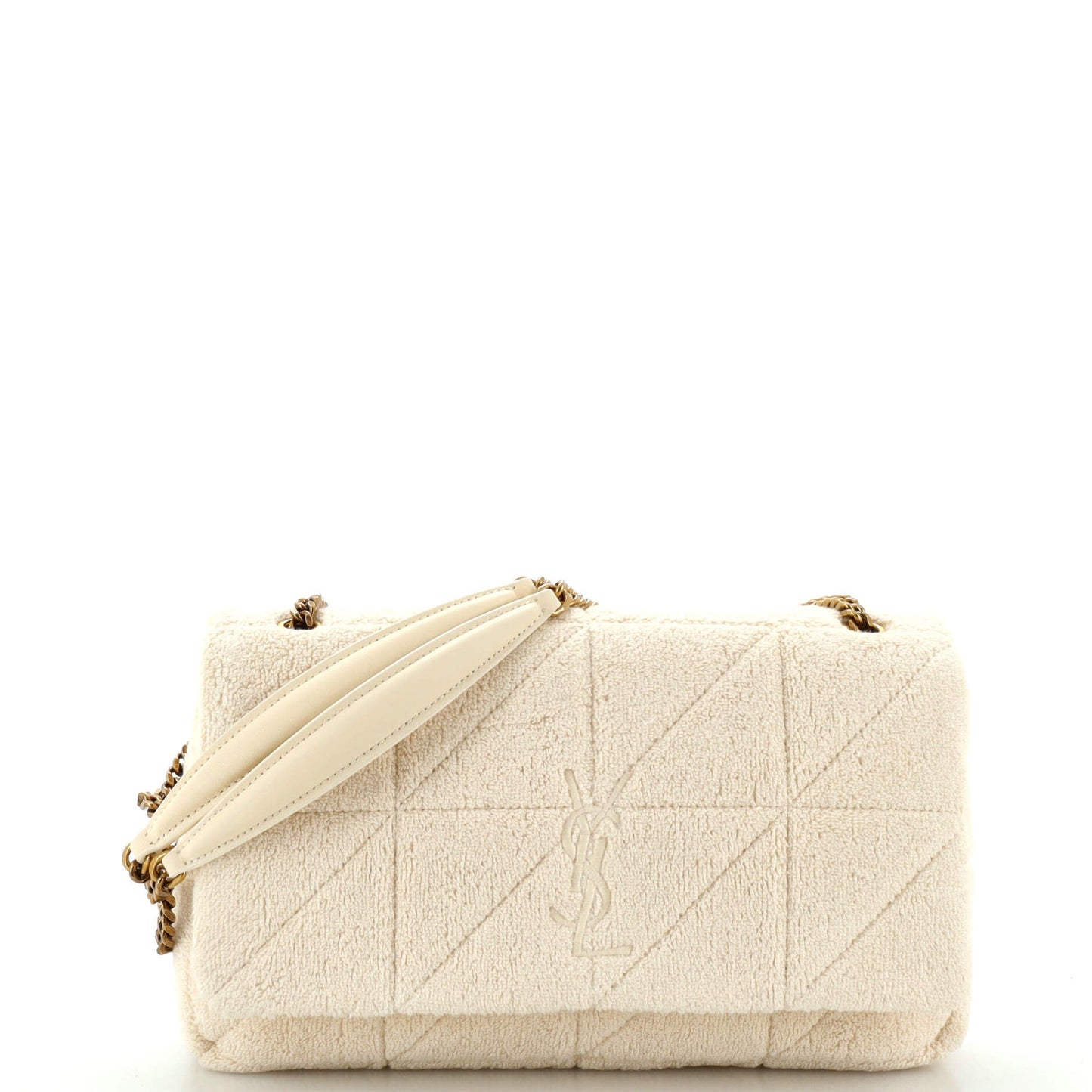 Luxury Saint Laurent Jamie Baguette Shoulder Bag Quilted Boucle Tweed Medium