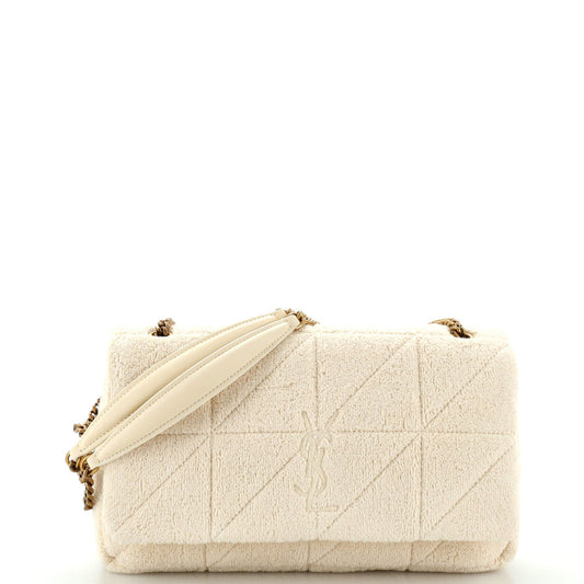Luxury Saint Laurent Jamie Baguette Shoulder Bag Quilted Boucle Tweed Medium