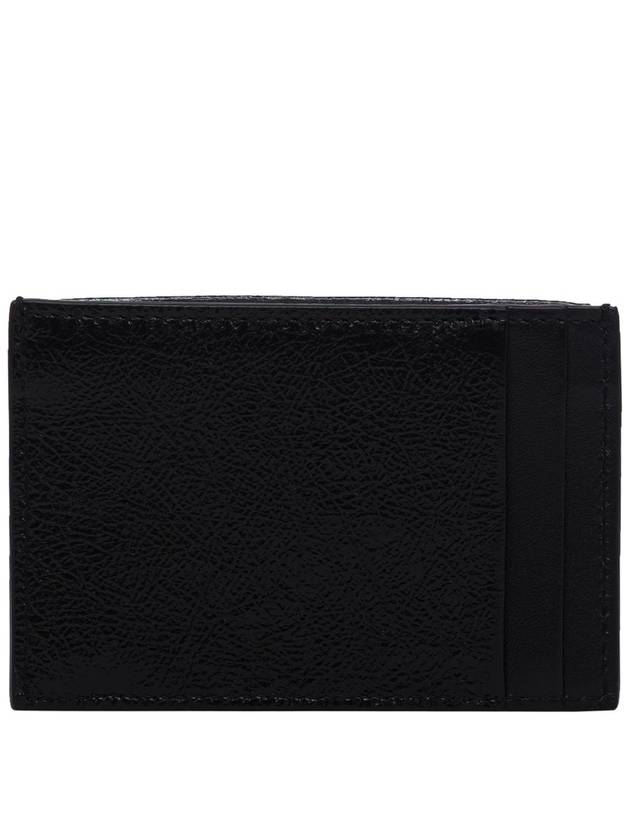 Luxury Saint Laurent Logo Monogram Calfskin Card Wallet Black