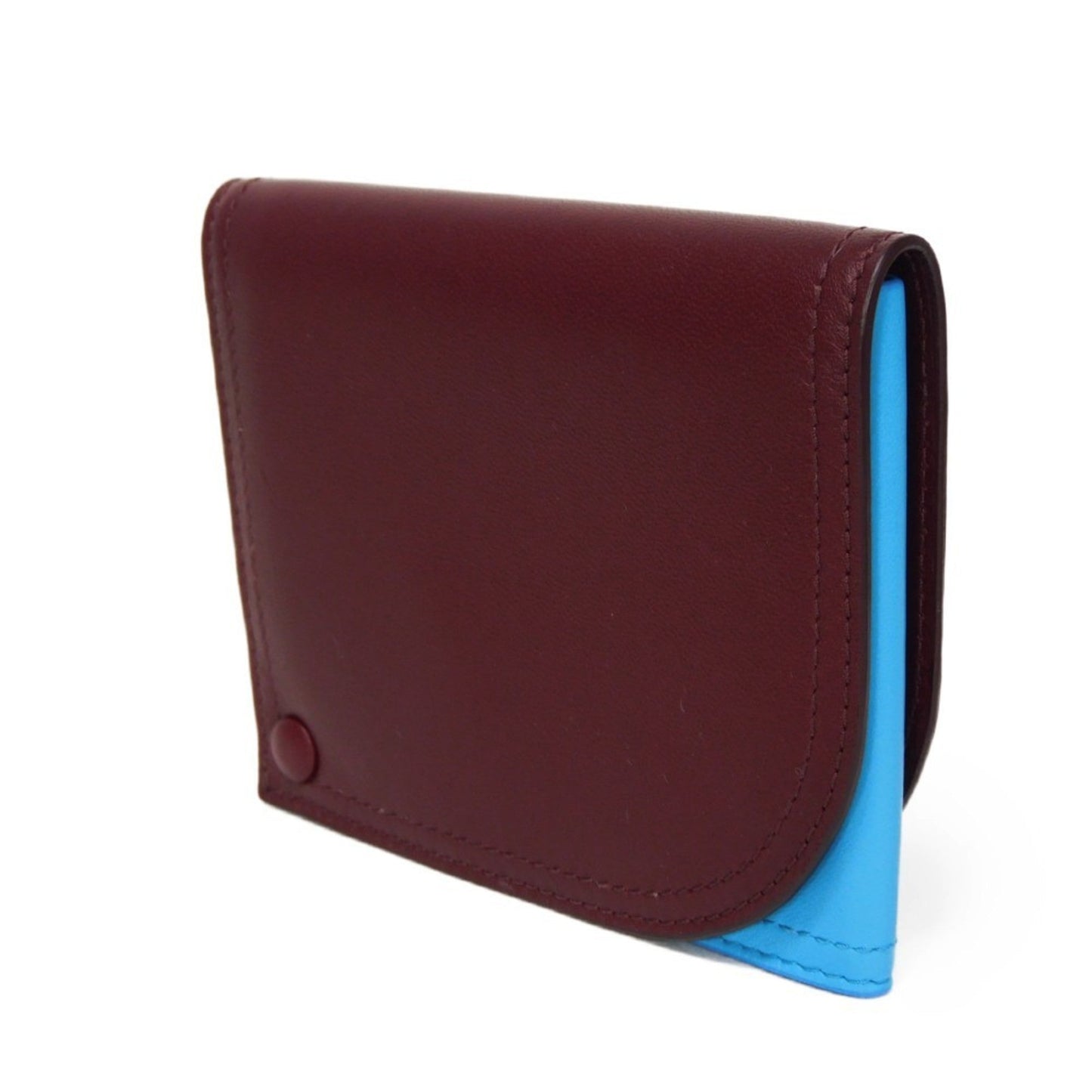 Luxury Bottega Veneta  Sky blue Leather Card Case ()