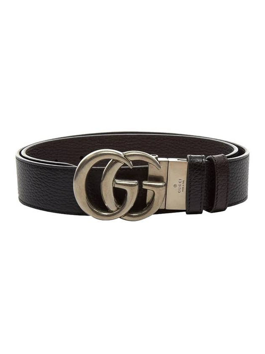 Luxury Gucci Trending 2025 GG Marmont Reversible Leather Belt Black Brown