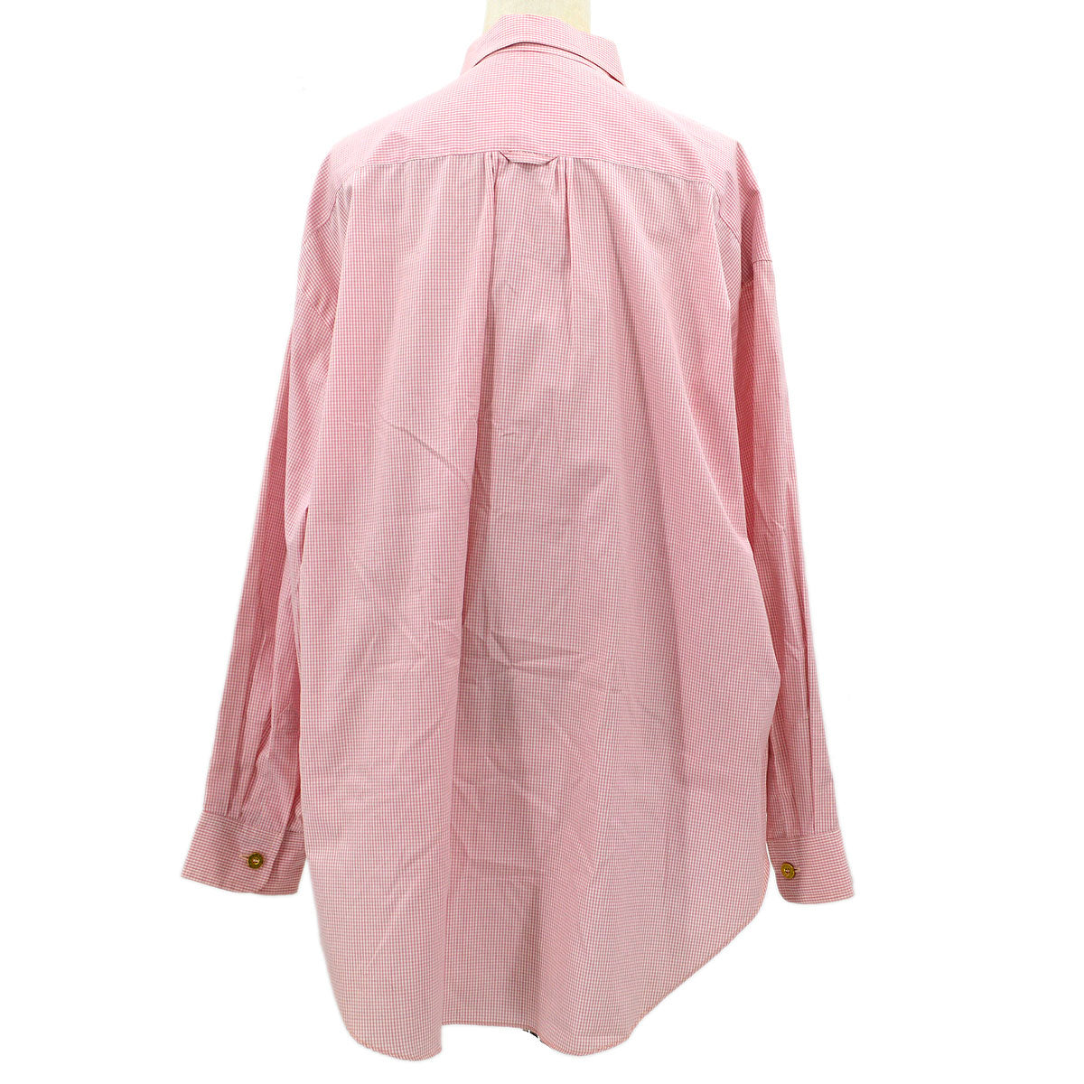 Luxury Chanel logo-button bib-collar shirt #38