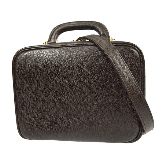 Luxury Chanel Black Caviar Vanity 2way Shoulder Handbag