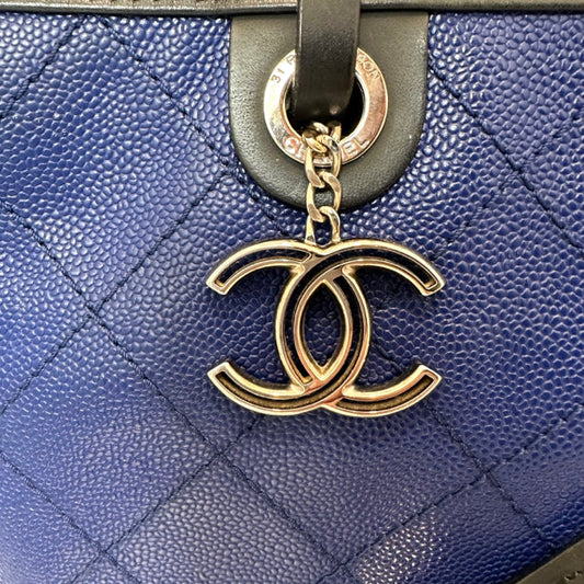 Luxury Chanel Blue Caviar Tote Handbag