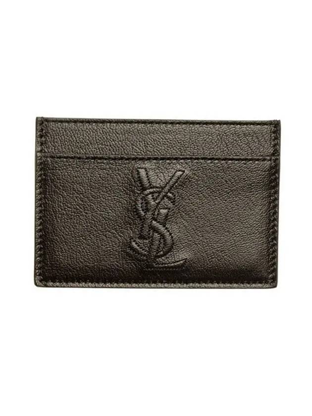 Luxury Saint Laurent Belle De Jour Stitch Logo Card Wallet Black
