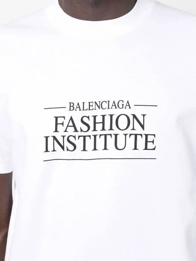 Luxury Balenciaga Fashion Institute Medium Fit Short Sleeve T-Shirt White