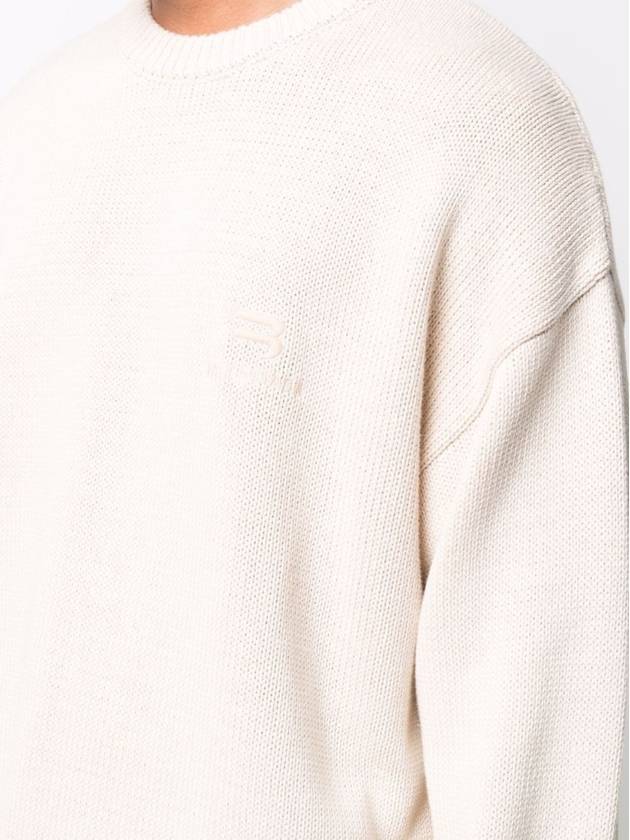 Luxury Balenciaga Cotton Polyester Knit Top Ivory