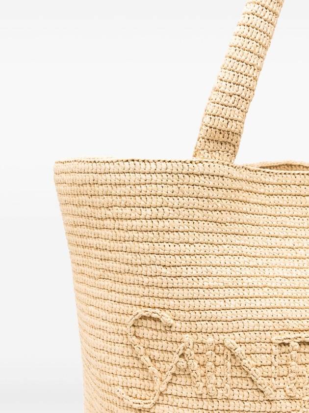 Luxury Saint Laurent Raffia Tote Bag Beige