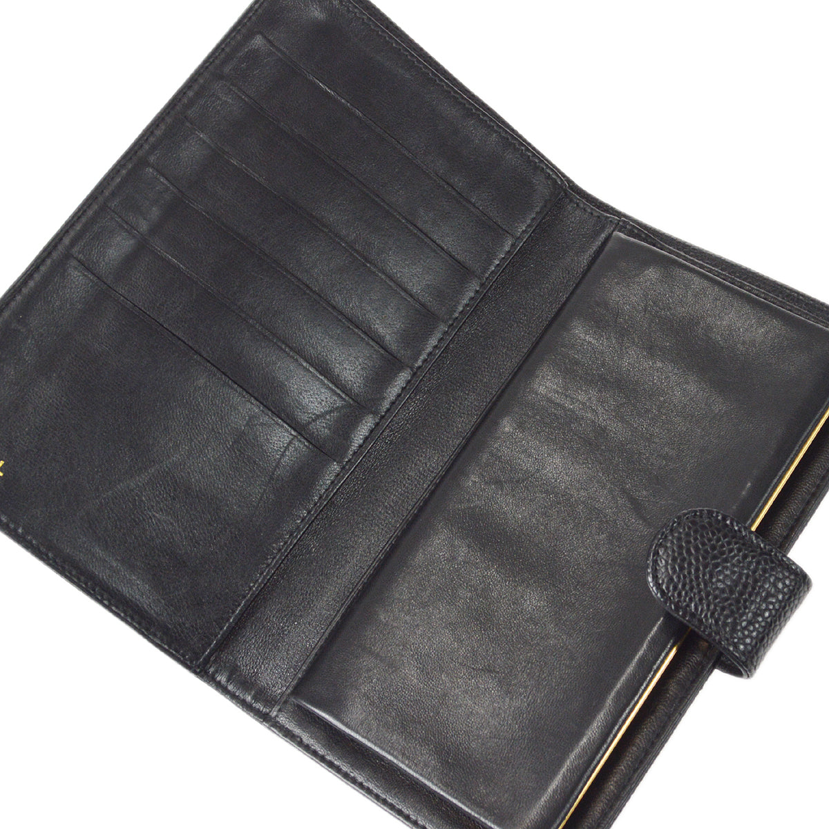 Luxury Chanel 2001-2003 Timeless Long Wallet Black Caviar