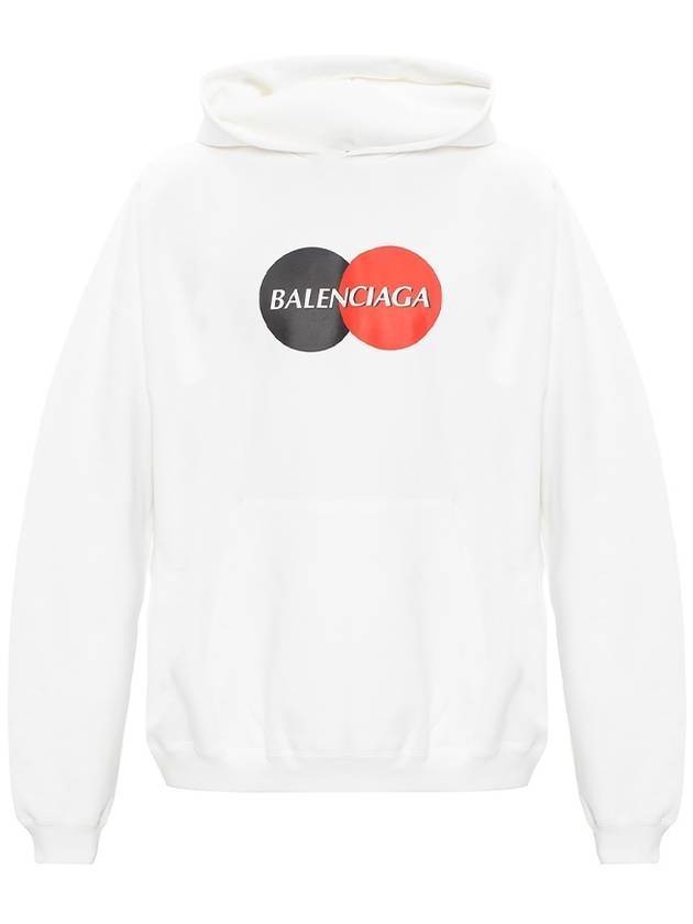 Luxury Balenciaga Logo Print Over Fit Hoodie White