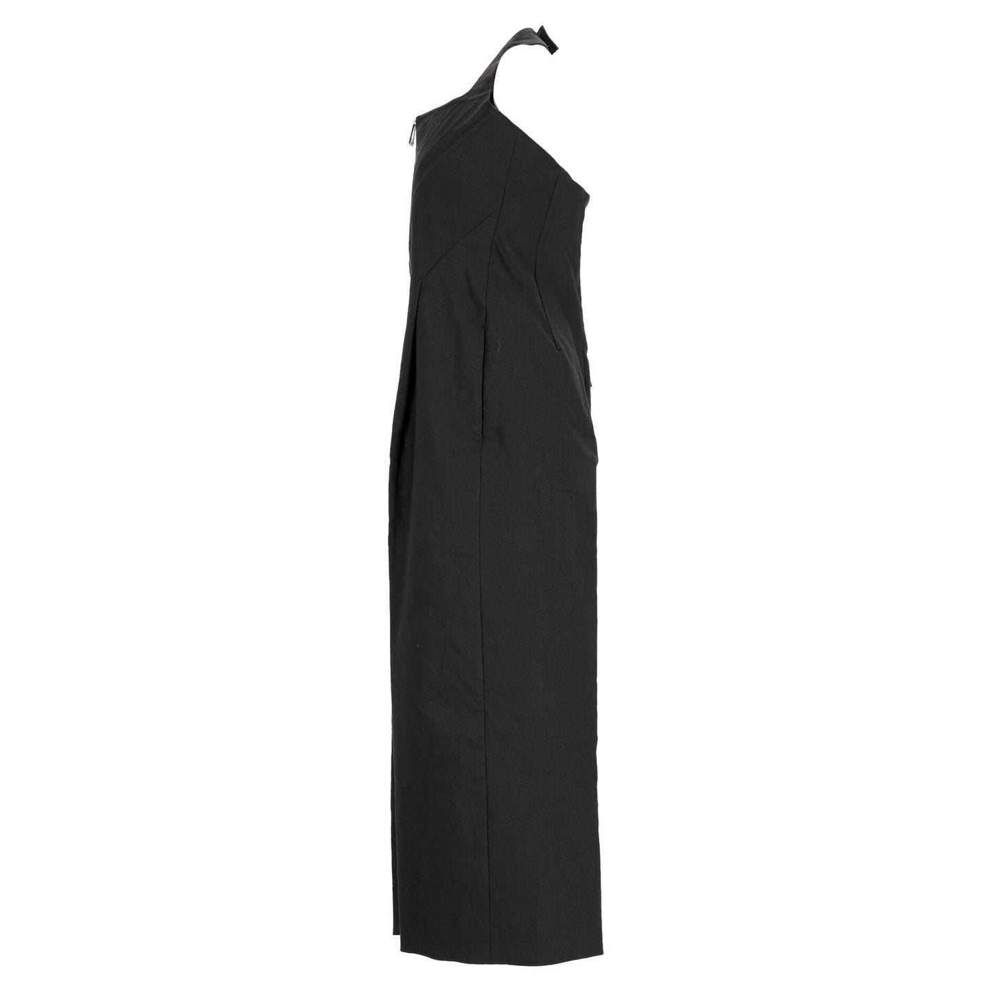 Luxury Bottega Veneta Corset Top Zipped Jumpsuit in Black Linen