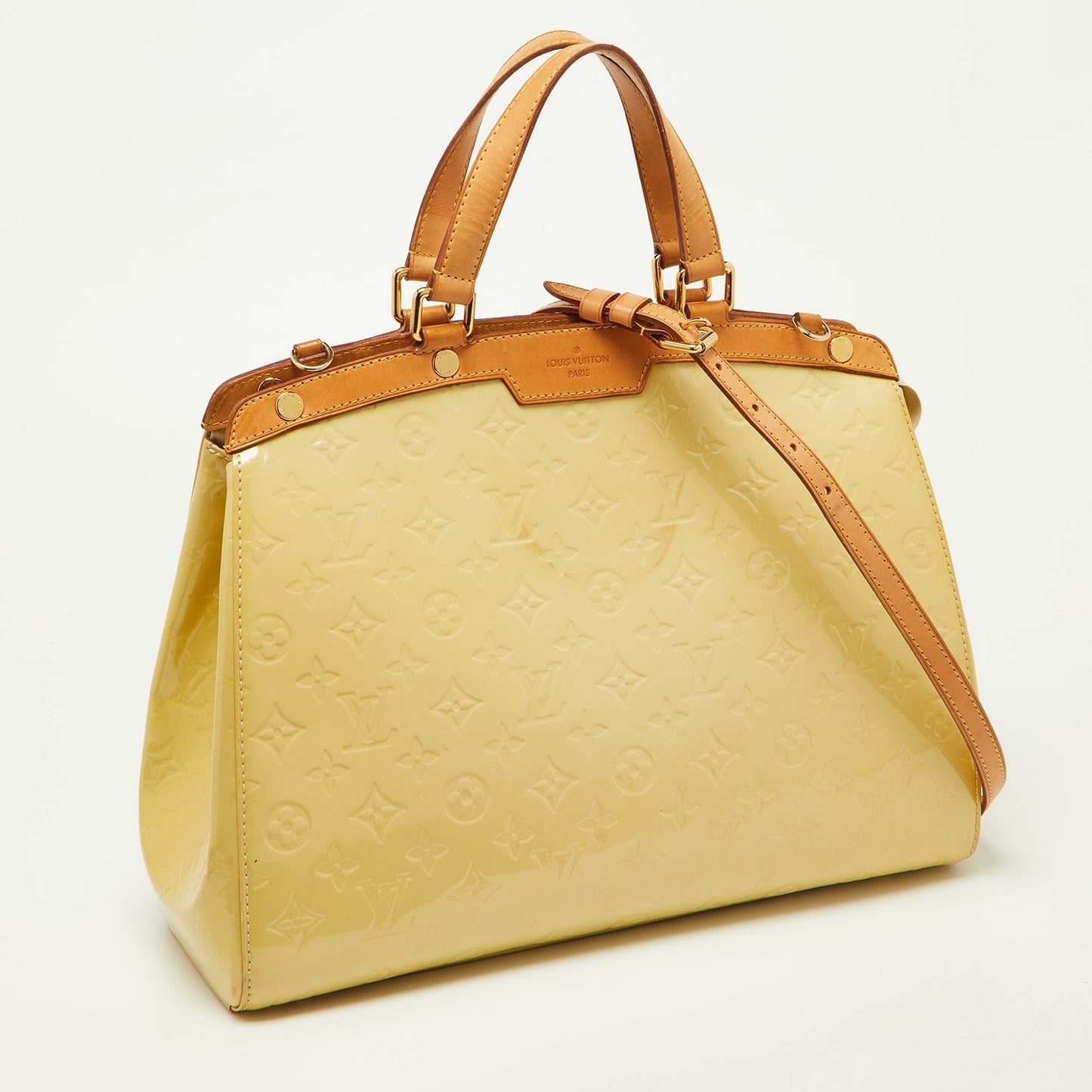 Louis Vuitton Blanc Corail Monogram Vernis Brea Gm Bag