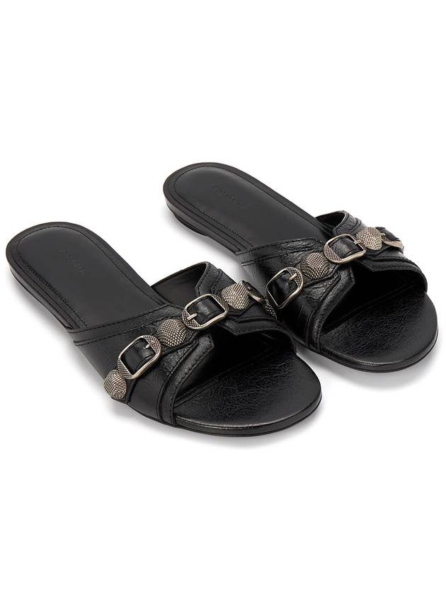 Luxury Balenciaga Cagole Flat Slipper Black