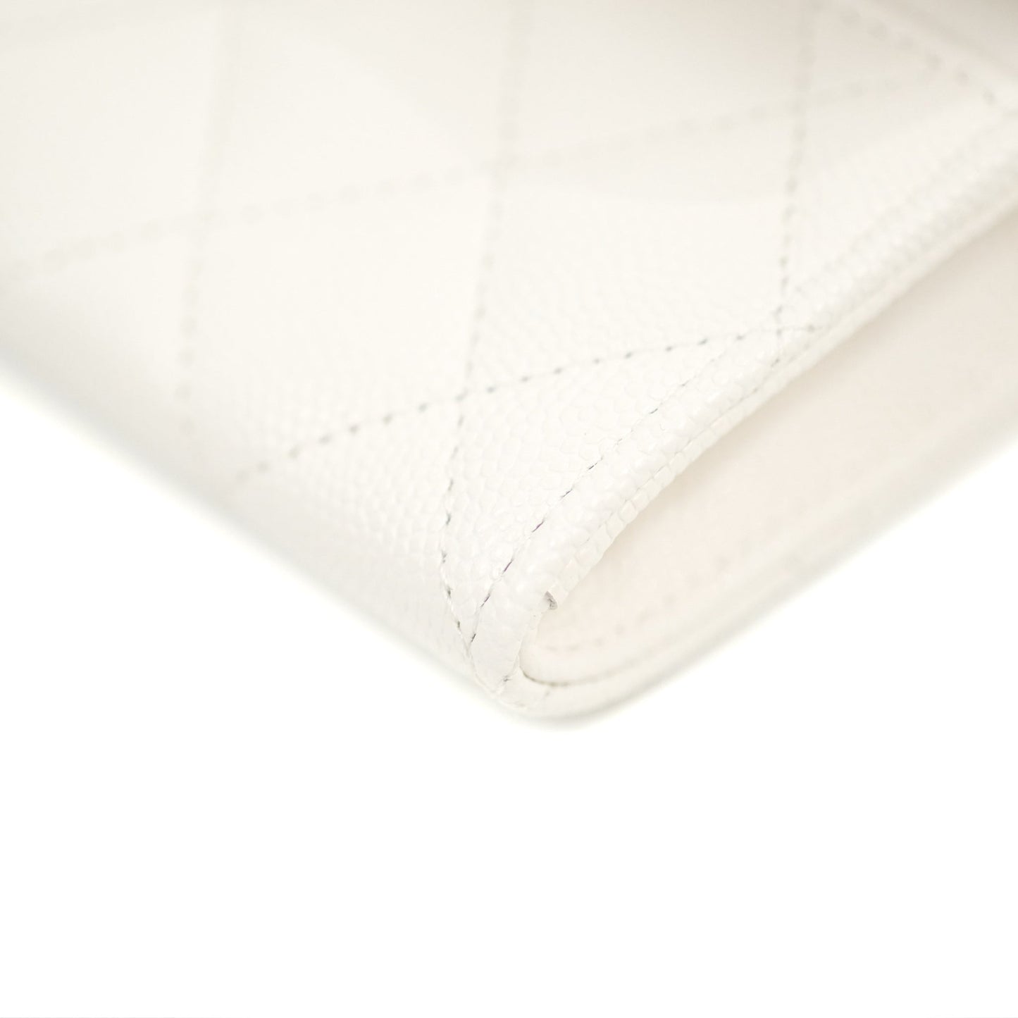 Chanel Quilted Flap Coco Casino Card Holder Caviar White Gold Hardware