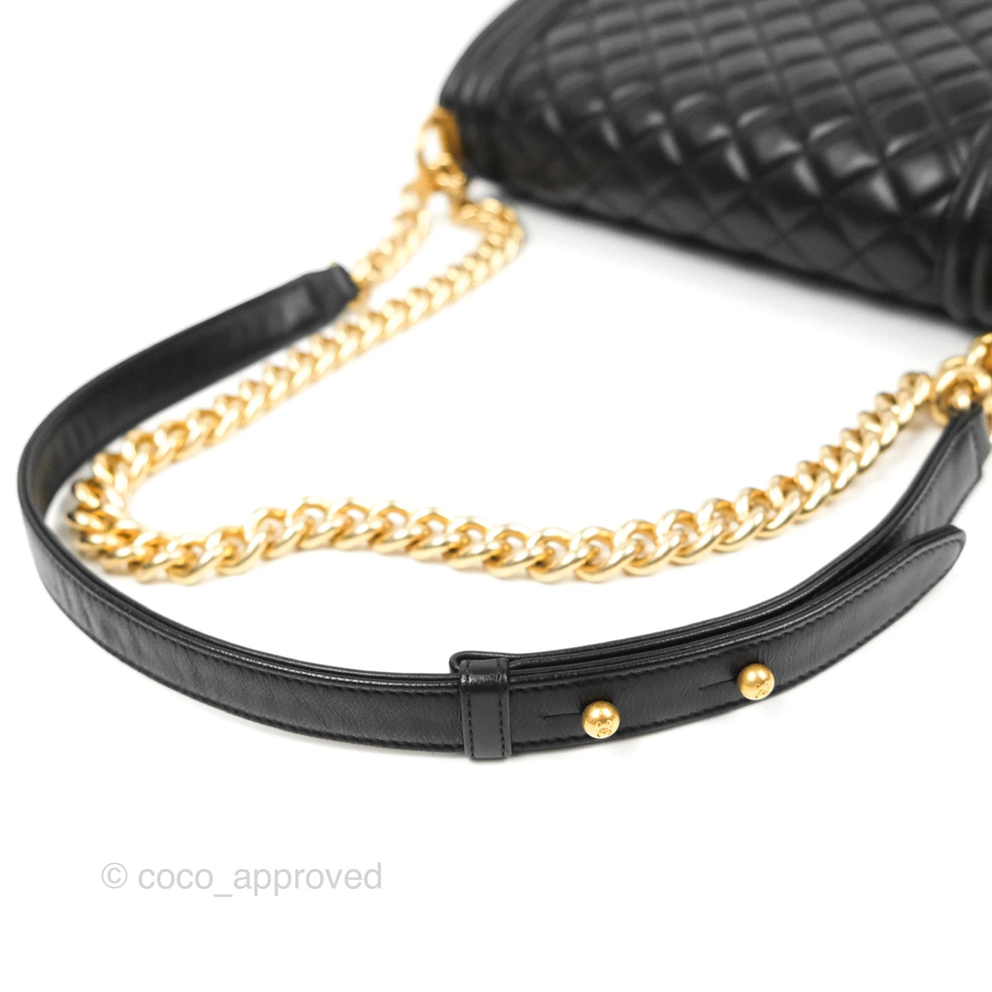 Chanel Quilted Medium Boy Black Lambskin Aged Gold Hardware