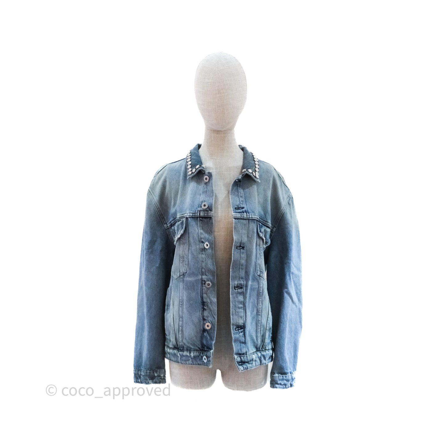Miu Miu Crystals Denim Jacket Size 36