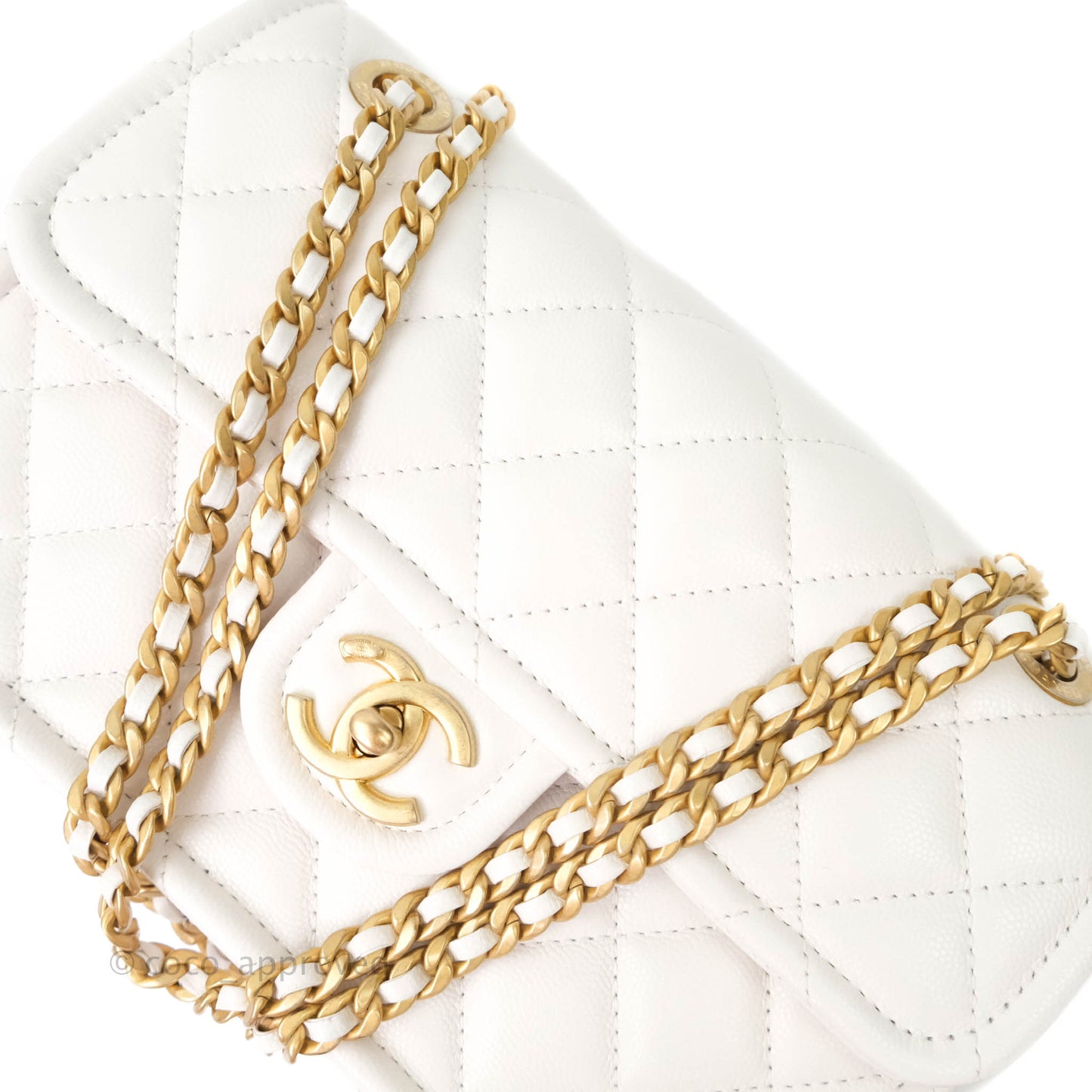Chanel Small With Chain (O-purse-vanity With Chain) White