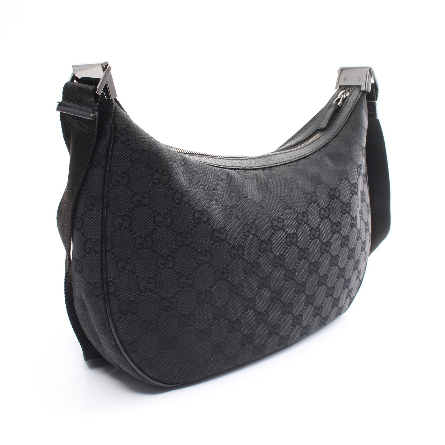 Luxury Gucci Trending 2025 GG canvas Shoulder bag Canvas Leather Black