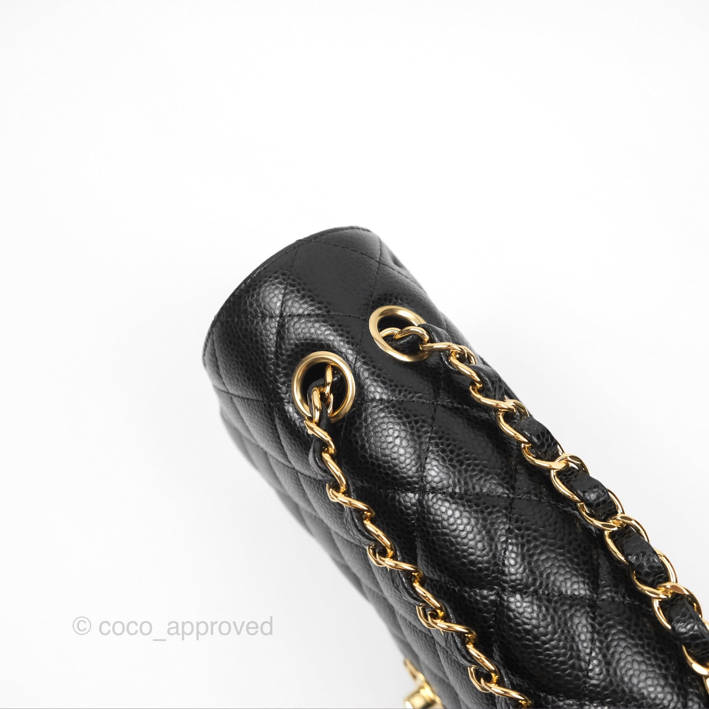 Chanel Classic M/L Medium Flap Quilted Black Caviar Gold Hardware