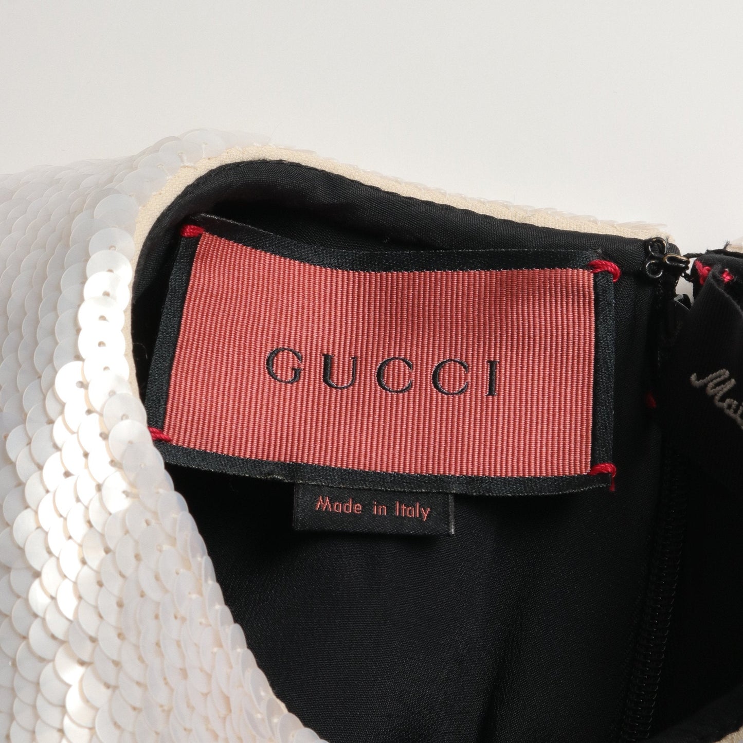 Luxury Gucci Trending 2025 One piece Floral pattern Silk Wool Black White Multicolor Sequin