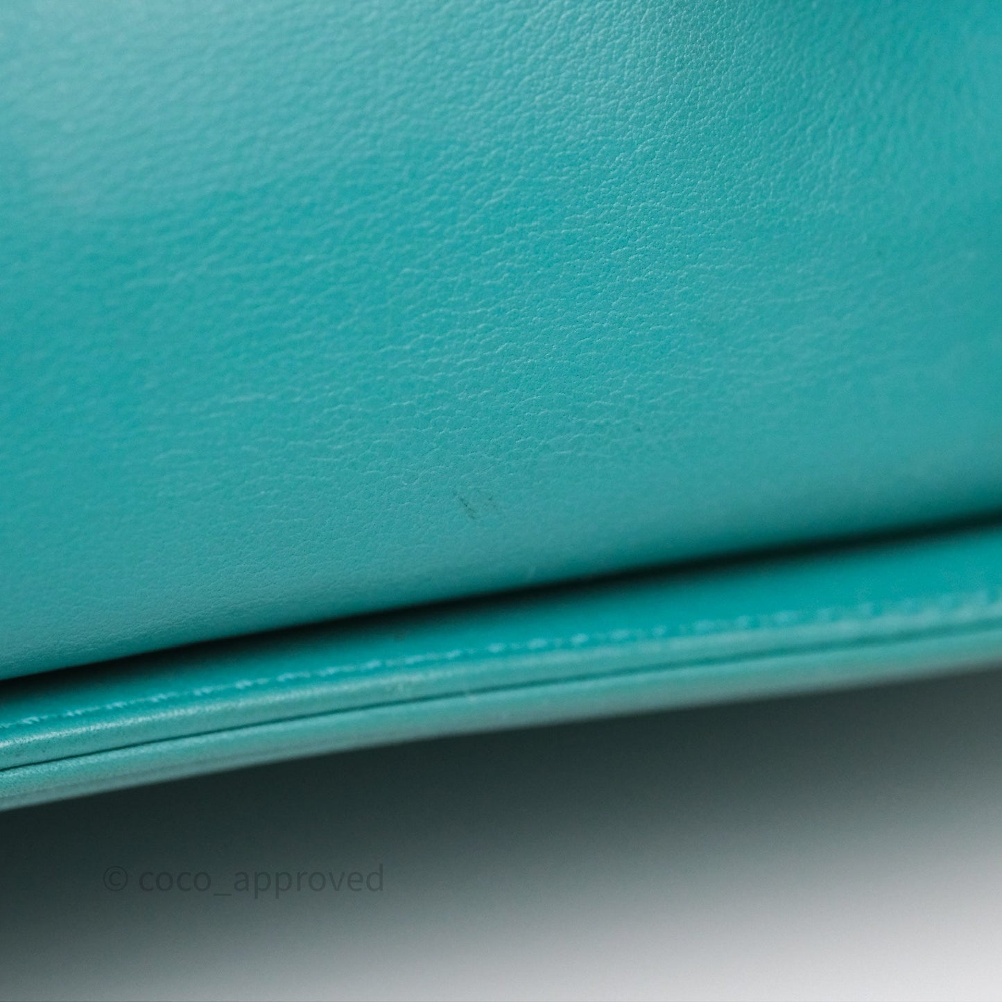 Chanel Medium Boy Quilted Turquoise Calfskin Aged Gold Hardware