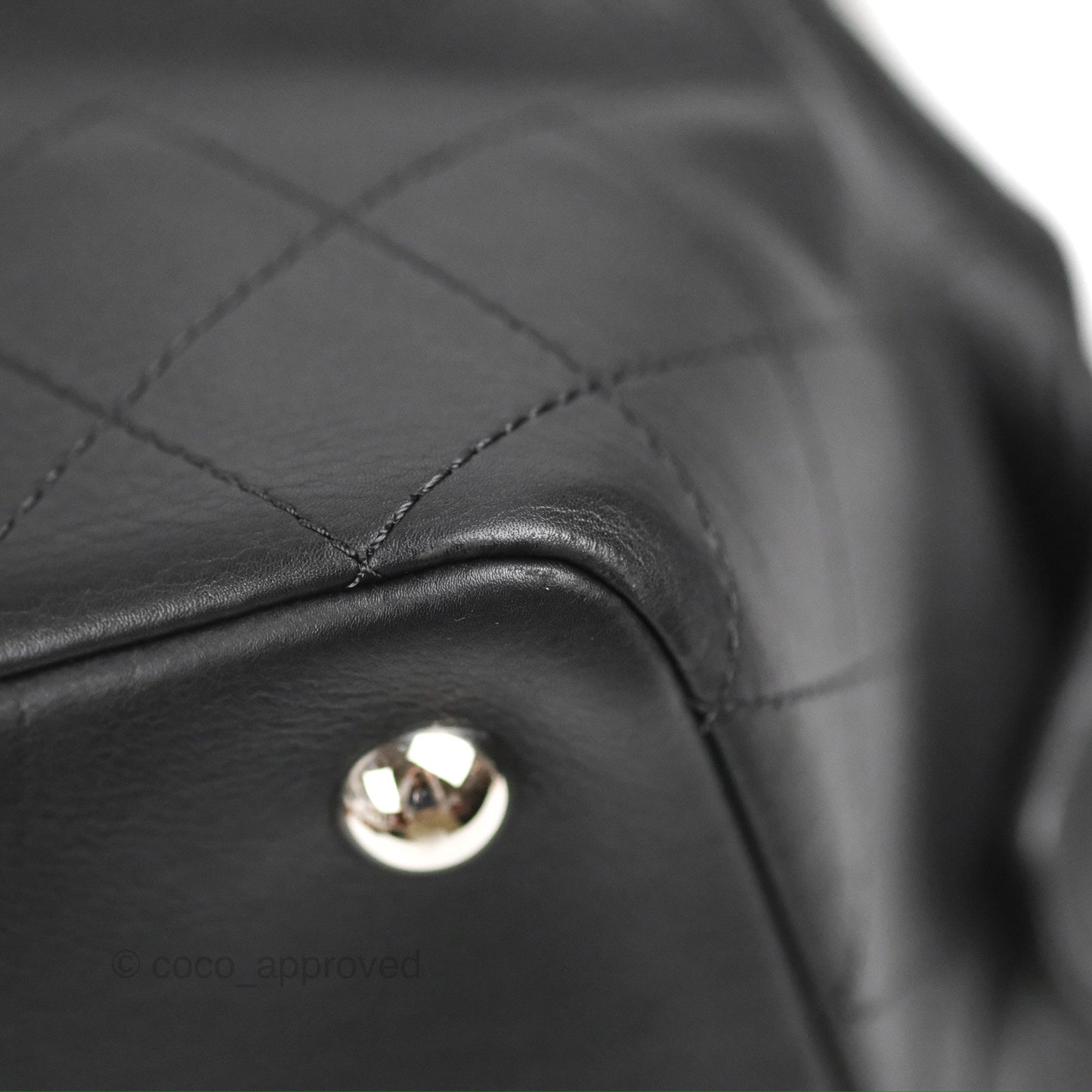 Chanel Flat Quilted Boston Bag Black Calfskin Silver Hardware