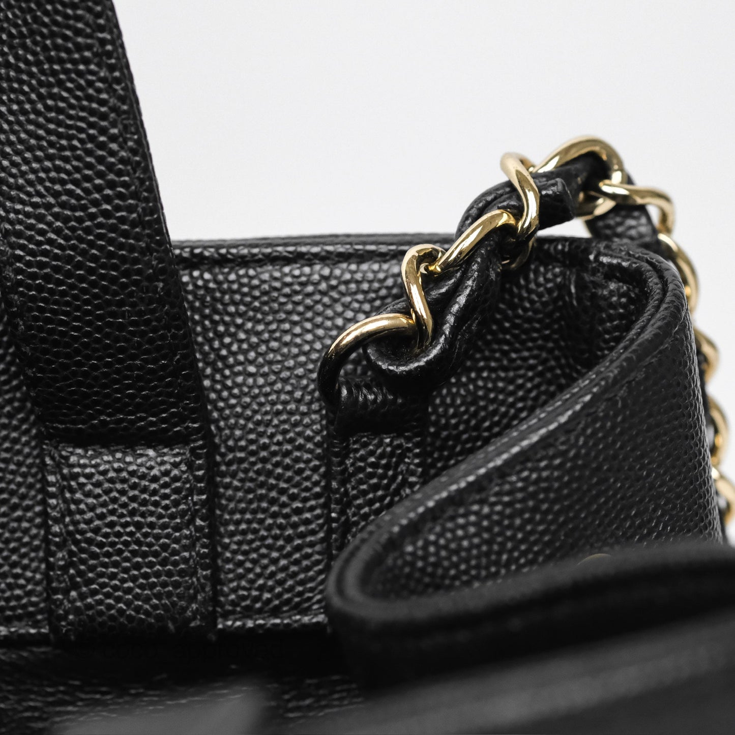 Chanel Small Business Affinity Shopping Bag Black Caviar Gold Hardware