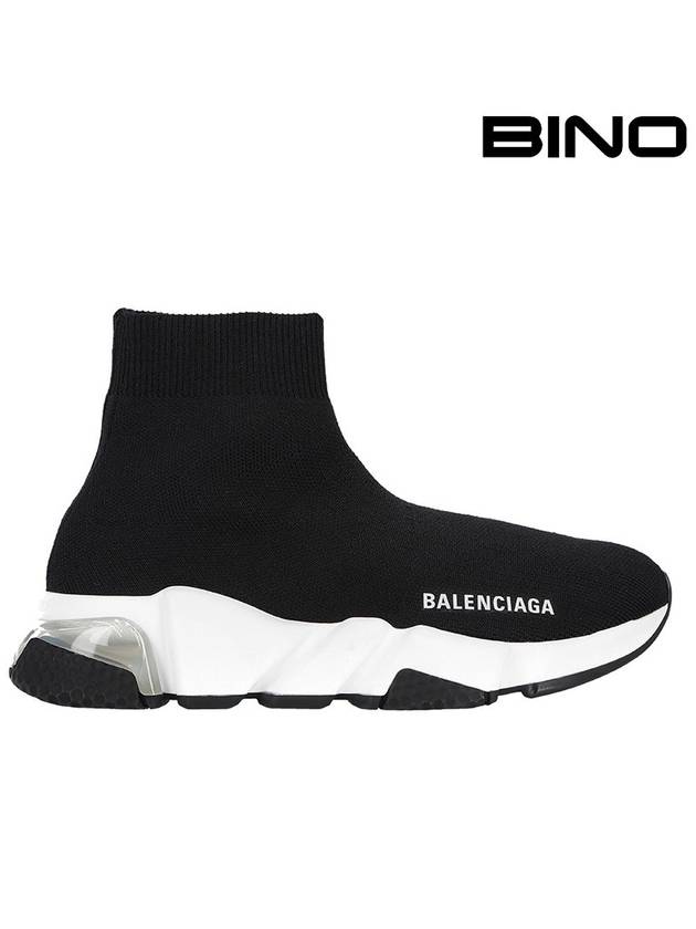 Luxury Balenciaga Speed Trainer Clear Sole High Top Sneakers Black